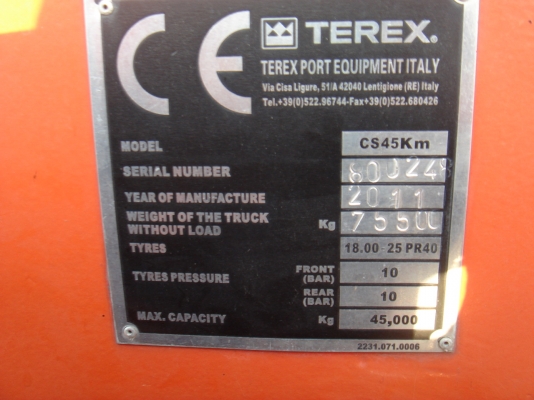 ขายรถนำเข้า TEREX REAC STACKER CS45Km