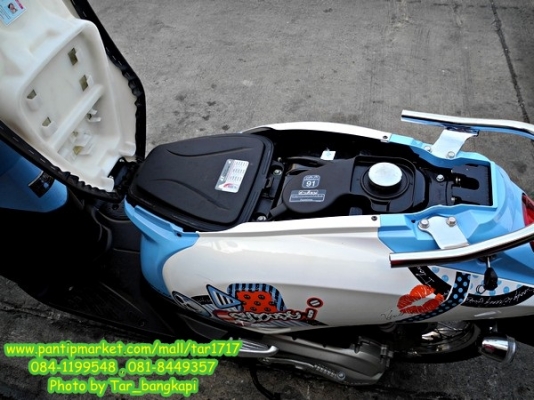 ใหม่มากๆ Honda Scoopy i ปี 2012 วิ่ง 3,000 โล สี ขาว-ฟ้า ราคา 30,500 บาท