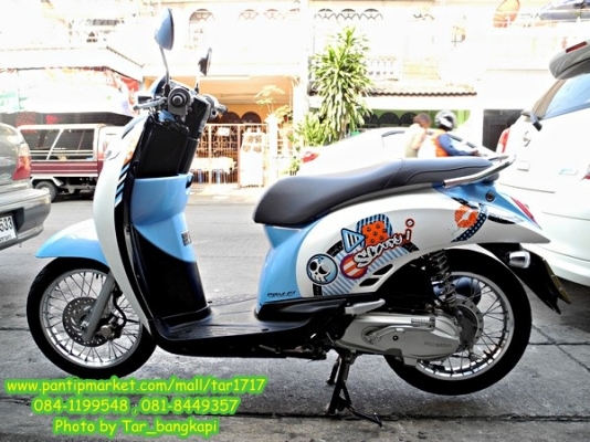 ใหม่มากๆ Honda Scoopy i ปี 2012 วิ่ง 3,000 โล สี ขาว-ฟ้า ราคา 30,500 บาท