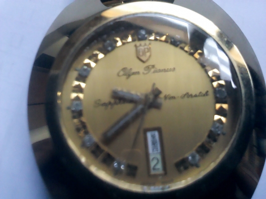 นาฬิกา OP ตัวเรื่อนสีทองสวยสภาพพร้อมใช้ เดินตรง