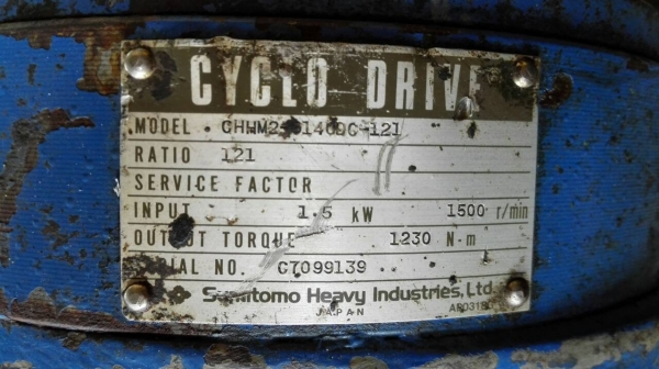 มอเตอร์เกียร์ Sumitomo Cyclo Drive 2 HP 380V ทด 1:121 สภาพสวยวิ่งเงียบ (ไม่มีฝาท้ายปิดใบพัด)