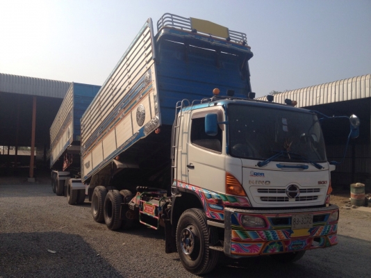 ขายรถพ่วงดัมพ์ Hino mega เครื่อง 344 แรง ปี 54 กระบะดัมพ์เนียมอู่ไทยแทรลเลอร์ ลูก 3 เพลา ทะเบียนพร้อม