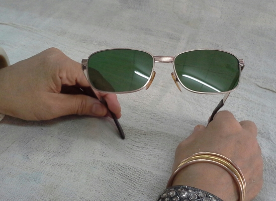 แว่นตาโกลด์ฟิลด์ที่ยิ่งใหญ่ที่สุด  ALGHA 20 EXCL. JOINTS made in England  รุ่นหายาก!