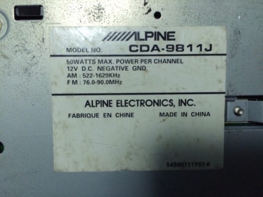 Alpine CDA-9811J MP3 CD หน้าจอไฟฟ้า ปรับได้3ระดับ ปรีเอ้า1ชุด ปรีHDD1ชุด ลูกเล่นเพียบ มือ2 ญี่ปุ่น