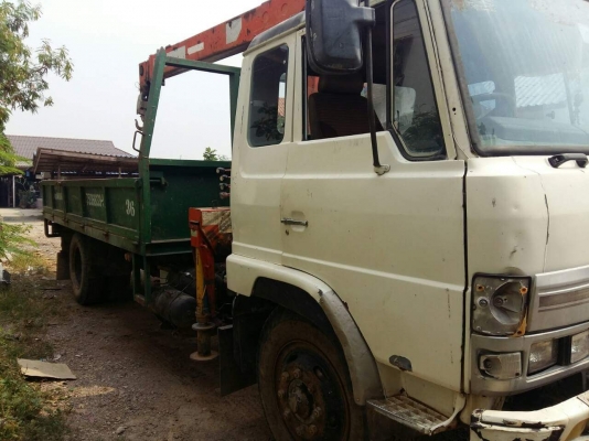 รถหกล้อติดเครน GD 176 เครื่อง HO7C 185 แรง เครน 3 ตัน เบรกจิฟฟี่พวงมาลัยเพาเวอร์ ยาว 6.20 เมตร เอกสารพร้อมโอน