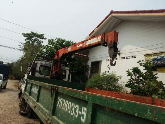 รถหกล้อติดเครน GD 176 เครื่อง HO7C 185 แรง เครน 3 ตัน เบรกจิฟฟี่พวงมาลัยเพาเวอร์ ยาว 6.20 เมตร เอกสารพร้อมโอน