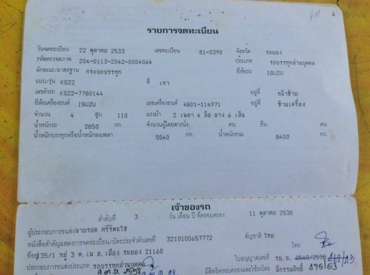 รถน้ำ 6 ล้อ ISUZU KS22 ปี 33 เครื่อง 110 แรง ถังน้ำ 6,000 ลิตร
