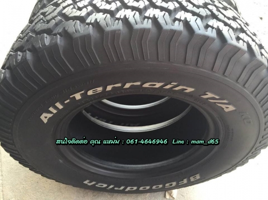 ขายยาง BF ขนาด 265-75 R16 ปลายปี 11 สภาพสวย 90\% ดอกเหลือ 1.1 ซ.ม ไม่มีปะ ไม่บวม ดอกเสมอทั้ง 4 เส้น