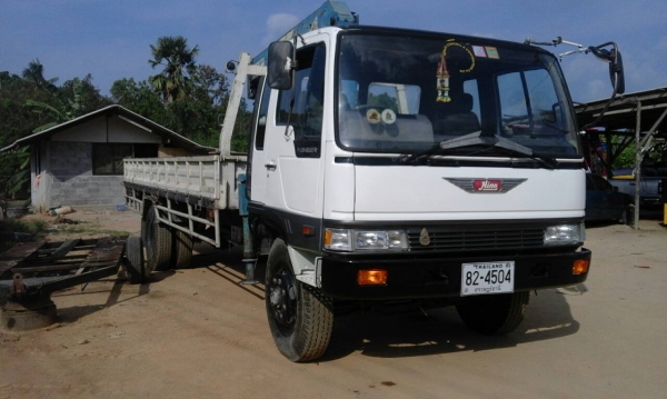 Hino หัวสิงห์ไฮเทค เครื่อง HO7C-185 แรง (ทำเครื่องใหม่) สีใหม่ ทั้งคัน เทรนTadano 3.5 ตัน 3 ปลอก 2 ชัก ทะเบียนเต็ม ยางใหม่