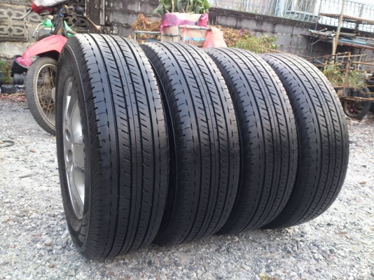 ขายแม็ก TOYOTA VIGO CHAMP สีรมดำ 5รูขอบ16 พร้อมยางบริดสโตน 215/65R16 ยางสัปดาห์ที่51ปี14 ดอกยางหนาเต็มสดเท่ากันไม่แตกไม่ร้าว สวยๆ จำนวน 1 ชุด