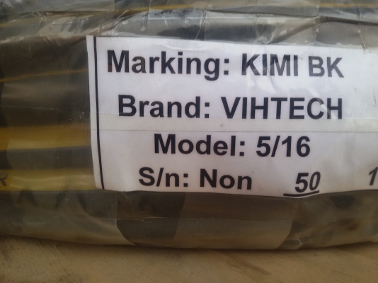 ขายสายอย่างหนาลมยกม้วน50เมตร ขนาด5/16 สายดำคาดเหลือง