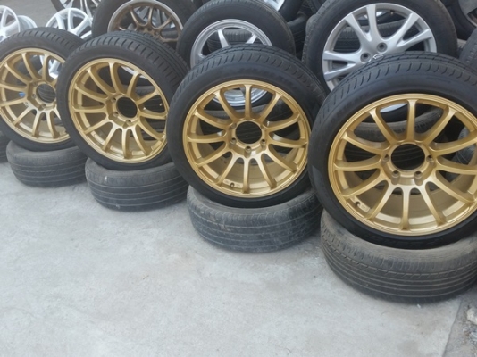 ขายล้อRS ขอบ18 6รู หน้า8หลัง9  พร้อมยาง 4 ล้อ