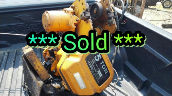 *** Sold *** รอกโซ่ไฟฟ้า KITO Made in JAPAN ขนาด 5 ตัน ไฟ 380V. พร้อมตัวเดินบีม สดนอกพึ่งลงตู้ ดึงนิ่มมาเทสได้!!