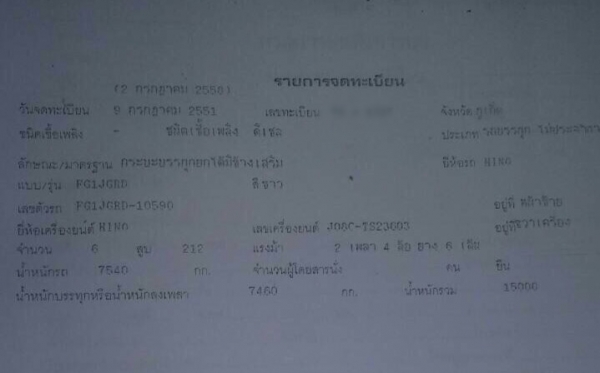 ขายรถบรรทุกหกล้อดัมพ์ Hino FG1J เครื่อง 220 แรง ปี 51 รถสวยเดิมๆ พร้อมใช้งาน ยางดี ทะเบียนพร้อม