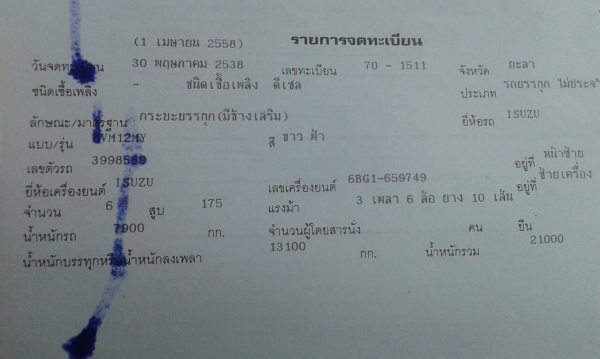 ขายรถบรรทุก 10 ล้อรั้ว ISUZU ROCKY 175 แรงม้า รั้วเหล็ก ราคา 550000