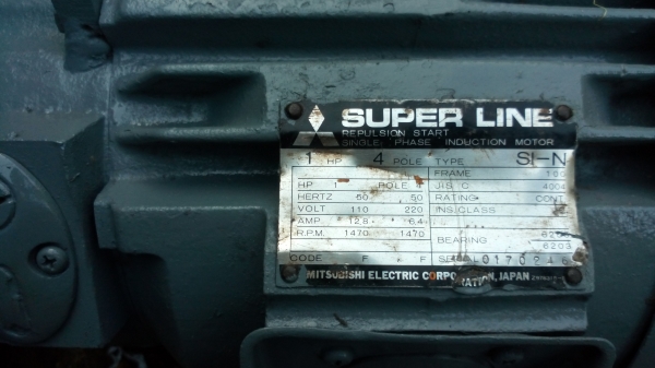 ขาย!! มอเตอร์1แรง220v.มิตซู( ใช้ถ่าน) พร้อมใช้งาน
