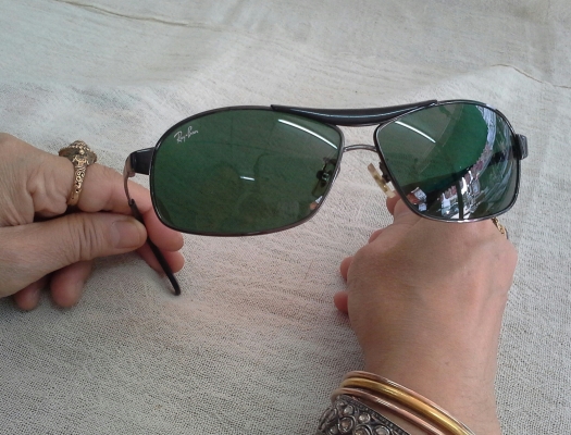 แว่นตา เรย์-แบน ตัวแท้!  Ray-Ban Gunmetal made in Italy