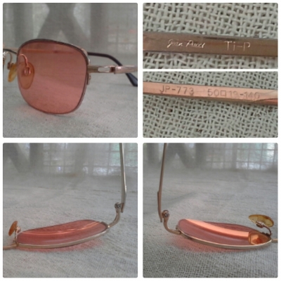 แว่นตาฮาล์ฟริมเลส/ไททาเนียมบริสุทธิ์  Jean Pucci made in Japan (ไซซ์หล่อ!)