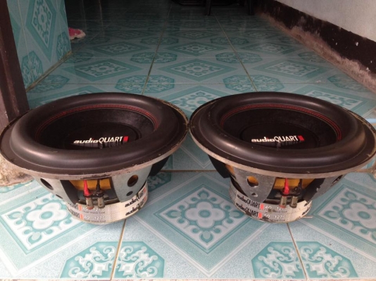 ซับ12นิ้ว audio quart มือสองสภาพดีโครงหล่อว้อยคู่ 156/2ก้อน/น่าจะv3&quot;เบสแนวนุ่มลึก ขายคู่ละ 2850 บาท สนใจ0892425454 อยู่สระบุรี(รับเองยิ่งดี)