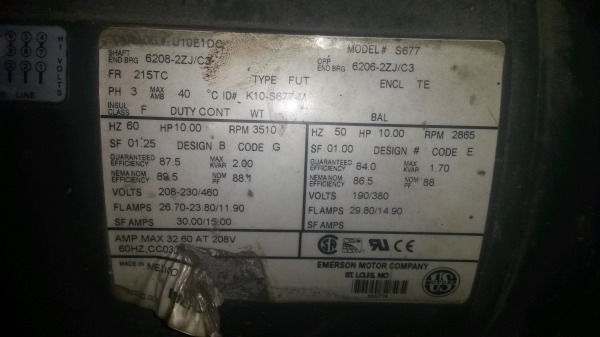 มอเตอร์ EMERSON 10 HP รอบจัด