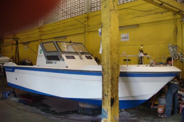 ขายเรือตกปลา yanmar 24ฟุต เครื่อง yamaha 115