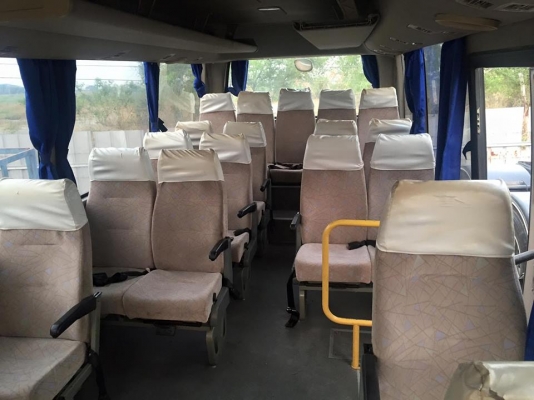 รถมินิบัส 18 ที่นั่ง/ยี่ห้อ HIGER/ติด NGV 4 ถัง/เบาะกำมะหยี่/แอร์แขวน/ยาว 6 เมตร