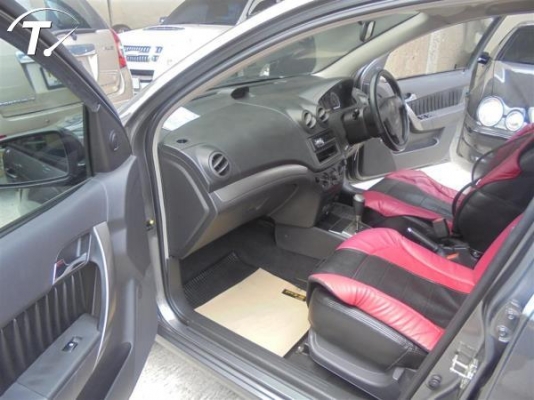 CHEVROLET AVEO 1.6 LS โฉม ปี06-12 สีเทา-ดำ เกียร์ออโต้ ติดแก๊ส LPG