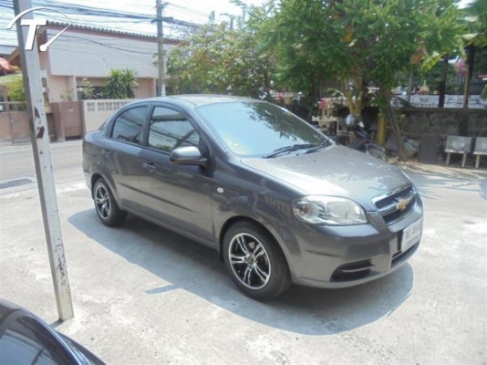 CHEVROLET AVEO 1.6 LS โฉม ปี06-12 สีเทา-ดำ เกียร์ออโต้ ติดแก๊ส LPG