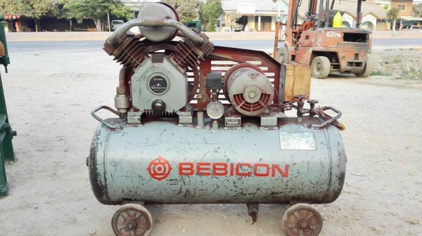 ** ขายแล้วครับ!! ** ปั้มลม HITACHI BEBICON 2 HP. 380V. ถัง 150 ลิตร. Made in JAPAN ปั้มรอบจัดเติมเร็ว เดิมทุกส่วนแน่นทุกจุดมาเทสได้!!