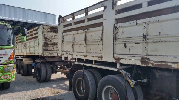 ขายรถพ่วงดัมพ์ Isuzu EURO2 เครื่อง 270 แรง ปี 47 เครื่องดำ ดัมพ์สหกิจแม่ลูก ลูก 3 เพลายัด ทะเบียนพร้อม