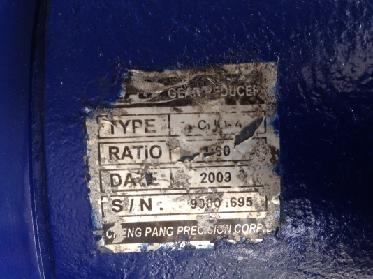 ขายมอเตอร์เกียร์ CPG 1HP. 380V made in Taiwan อัตราทด 1:60 เพลาออกประมาณ 24 รอบต่อนาที สภาพดี พร้อมใช้งาน