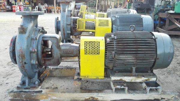 ปั้มน้ำหอยโข่ง EBARA ใบพัดทองเหลือง เข้า 5"- 4" ชนมอเตอร์ TECO 20 HP. สภาพสวยวิ่งเงียบพร้อมใช้งานมาเทสก่อนได้!!