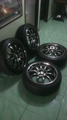 ปรับราคาขายล้อ ADVAN 17 สีแบ็ลคโครม กว้าง7 ออฟ40 4รุ100พร้อมยางดันลoปปี11