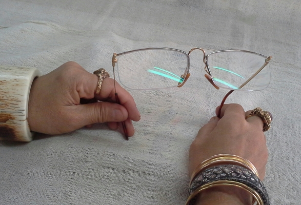 แว่นสายตายาววินเทจฟรานซ์ สองกษัตริย์ โกลด์ฟิลด์  Essilor handmade in France