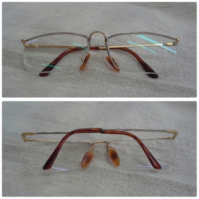 แว่นสายตายาววินเทจฟรานซ์ สองกษัตริย์ โกลด์ฟิลด์  Essilor handmade in France