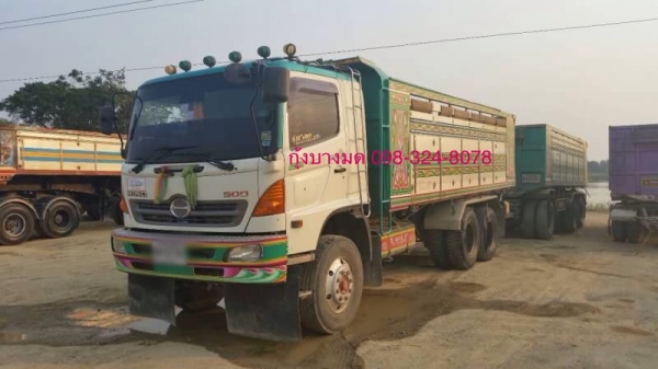 ขายรถสิบล้อพ่วง HINO เครื่อง 344 แรง ปี 54 ดัมพ์แม่ลูกกระบะมิเนียมอู่เอสที ลูก 3 เพลาแท้