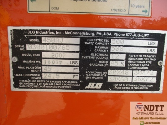 ขายถูก!! รถกระเช้า JLG 450AJ ปี2006 รถเก่านอกไม่เคยใช้งานในไทยครับ