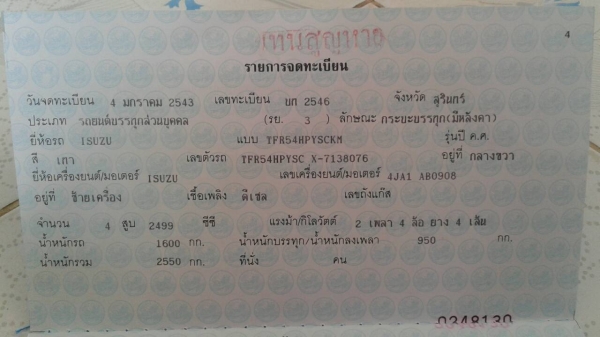 ขายอิซูสุดรากัอนอายปี 43 เอกสารพร้อมโอน