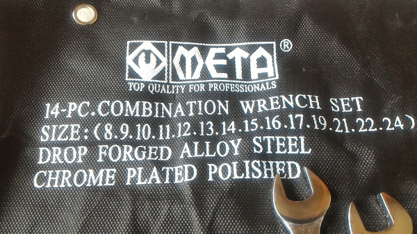 ชุดประแจรวมยี่ห้อ META (ประแจปากตายและประแจแหวน) จำนวน 14 ตัว