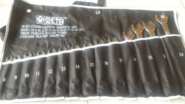 ชุดประแจรวมยี่ห้อ META (ประแจปากตายและประแจแหวน) จำนวน 14 ตัว