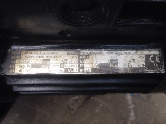 ขายปั้มน้ำแรงดันสูง Groundfos 1.5HP. 380V สภาพสวย วิ่งนิ่ม พร้อมใช้งาน