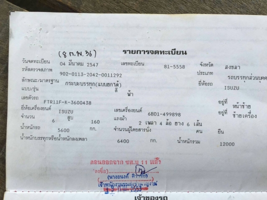 6ล้อดั้ม..165แรง ISUZU FTR11F 3600439 ตัวสุดท้ายก่อนขึ้น195...รถสภาพดี พร้อมใช้เล่มพร้อม.