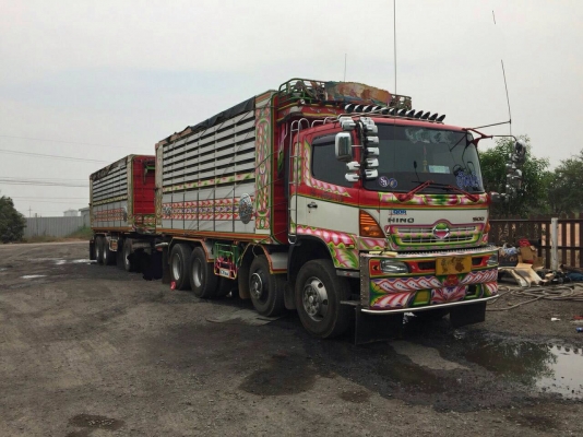 ขายรถบรรทุกพ่วง 24 ล้อ  HINO เครื่อง 344 แรง ปี 53 กระบะดัมพ์มิเนียมอู่ซีทีทรัค รถสวย ยางเต็ม ราคา 2,550,000 บาท สนใจติดต่อกุ้งบาง 098-324-8078