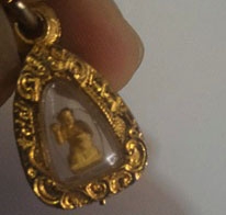 นางกวัก เนื้อทองพ่นทรายจิ๋ว พร้อมกรอบ