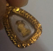 นางกวัก เนื้อทองพ่นทรายจิ๋ว พร้อมกรอบ