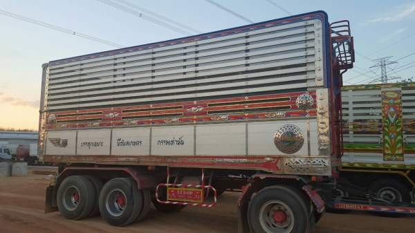 ISUZU FXZ360 ปี 56  ดั๊มพ์พืชไร่ พ่วงแม่ลูก 3 เพลา อู่ส.สมบัติ