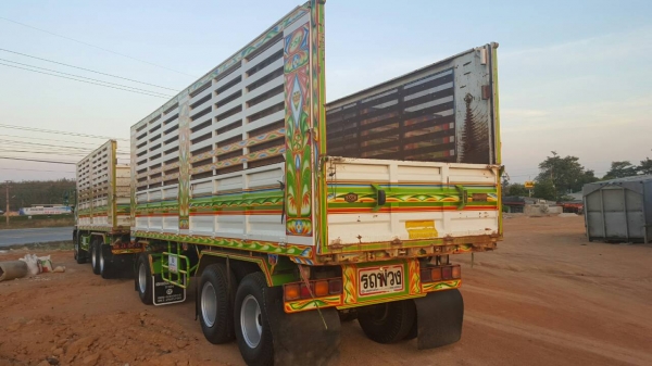 ISUZU FXZ360 ปี 56  ดั๊มพ์พืชไร่ พ่วงแม่ลูก 3 เพลา อู่สมศักดิ์ชลบุรี