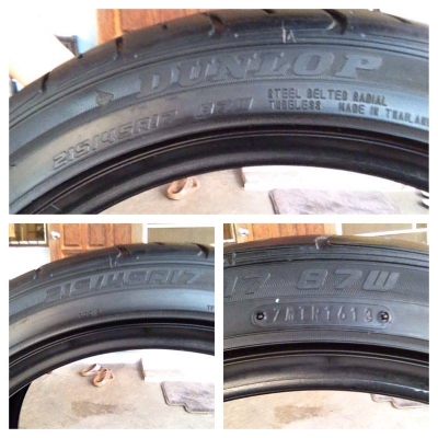 ขายยาง dunlop DZ101 215 45 17 ปี13 1คู่ ไม่บวมไม่ปะไม่มีแตกลายงา ดอกหนา80\%1คู่ ราคา2300บาท รับประกันยางทุกเส้นยินดีคืนเงิน โทร0924462525โส กทม