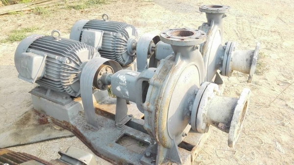 ปั้มน้ำหอยโข่ง EBARA JAPAN ใบพัดทองเหลือง เข้า 5"- 4" มอเตอร์ Mitsubishi 40 HP สภาพใหม่มาก 95\% พร้อมใช้งาน