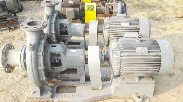 ปั้มน้ำหอยโข่ง EBARA JAPAN ใบพัดทองเหลือง เข้า 5"- 4" มอเตอร์ Mitsubishi 40 HP สภาพใหม่มาก 95\% พร้อมใช้งาน